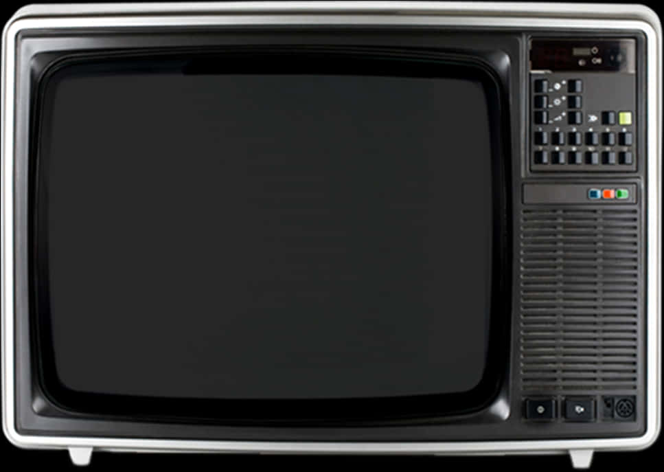 Vintage Television Black Screen PNG