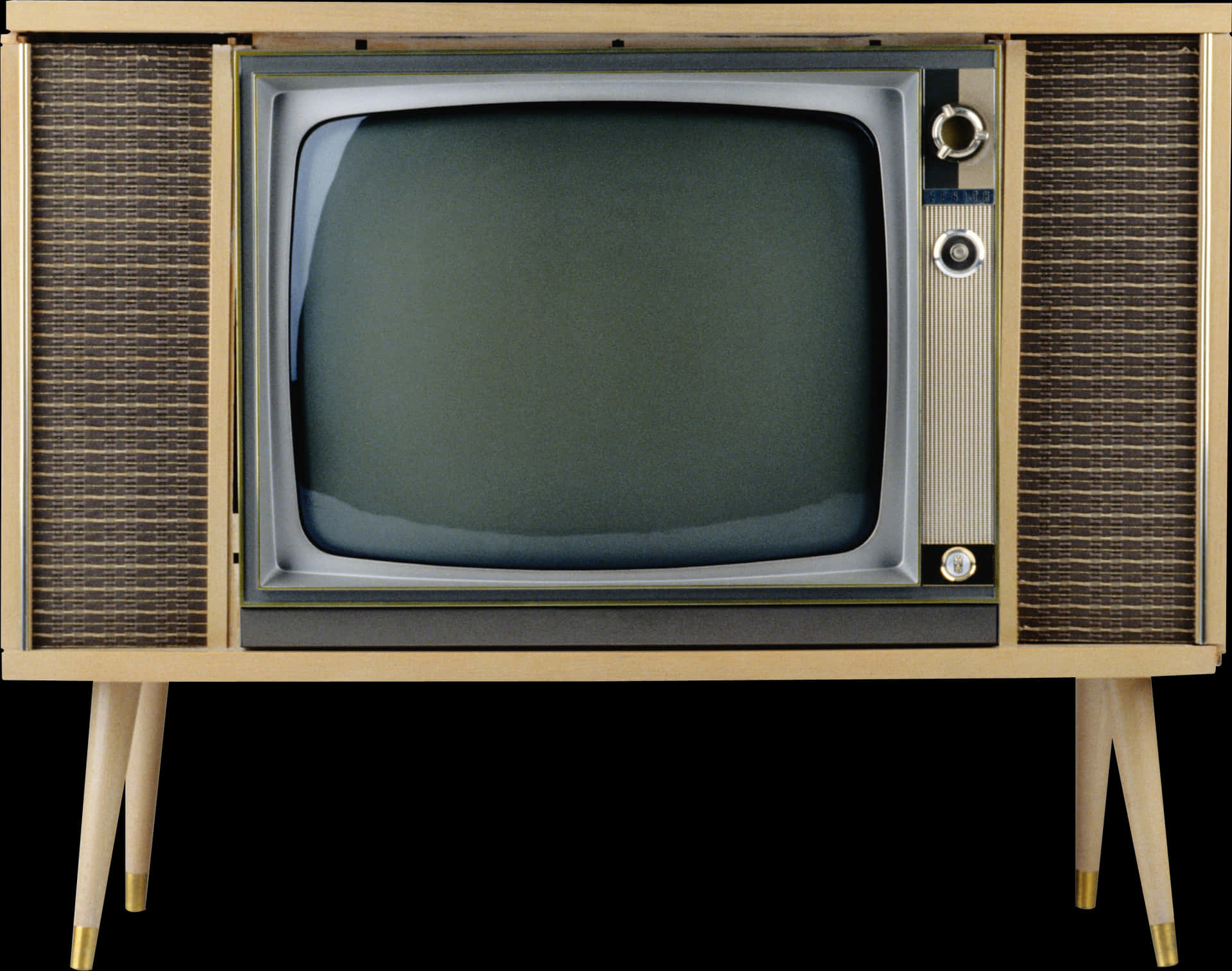 Vintage Television Console PNG