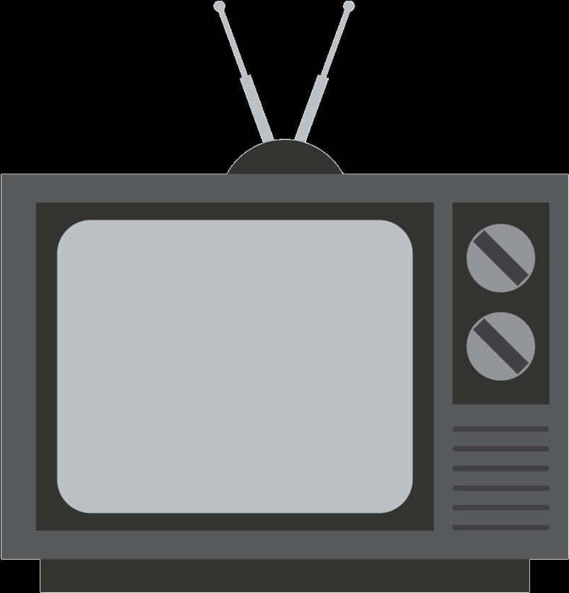 Vintage Television Graphic PNG