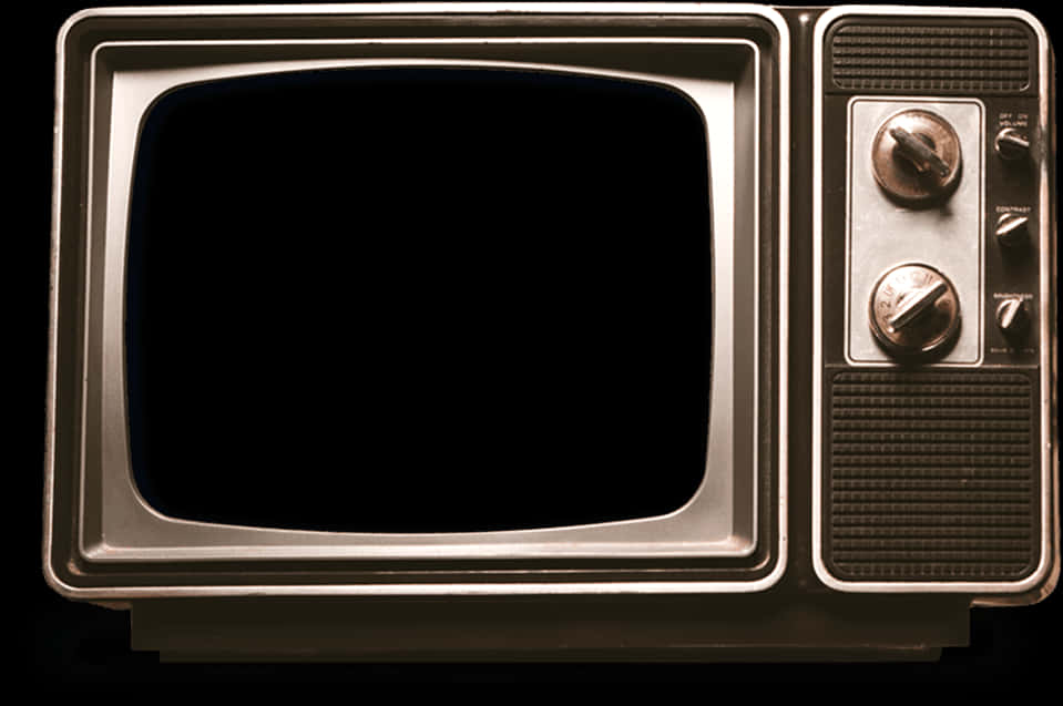 Vintage Television Sepia Tone PNG