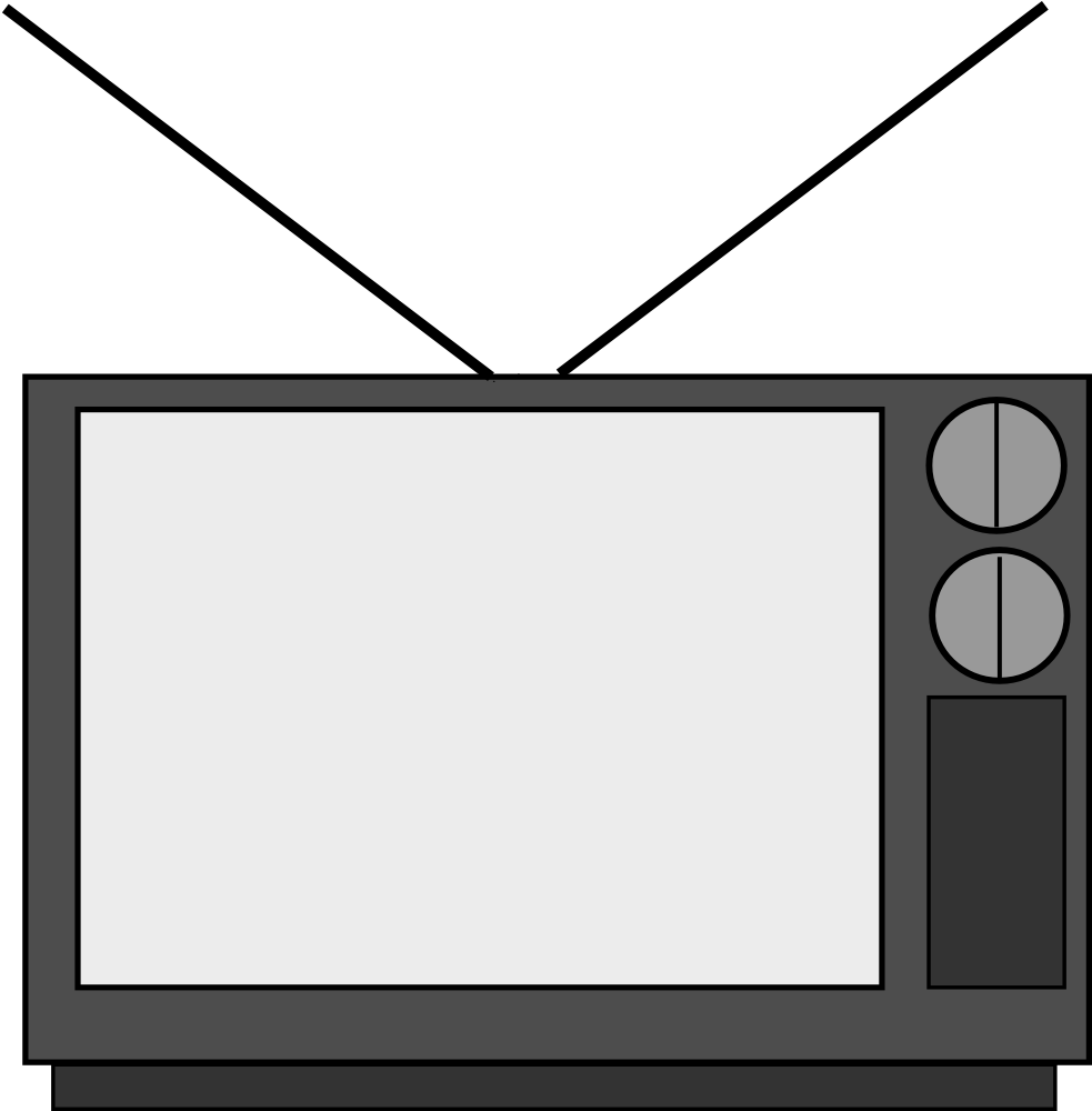 Vintage Television Vector Illustration PNG