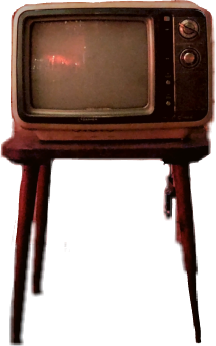 Vintage Televisionon Stand PNG