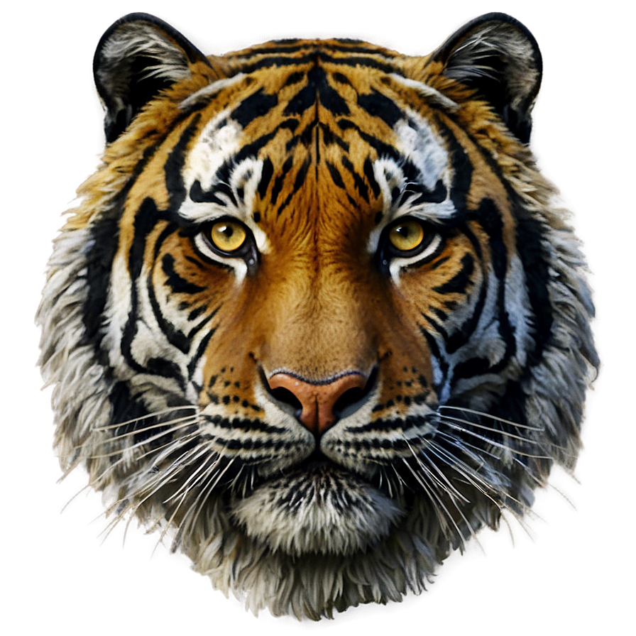 Vintage Tiger Face Portrait Png 06252024 PNG