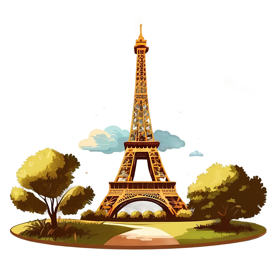 Vintage Torre Eiffel Illustration Png Vyt PNG