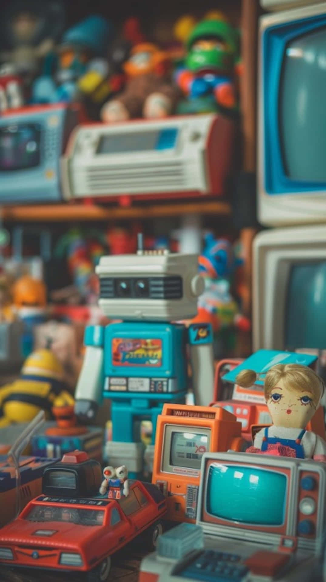 Vintage Toy Collection Nostalgia Wallpaper