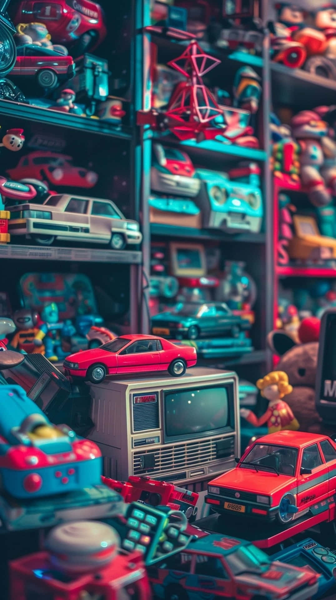 Vintage Toy Collection Showcase Wallpaper