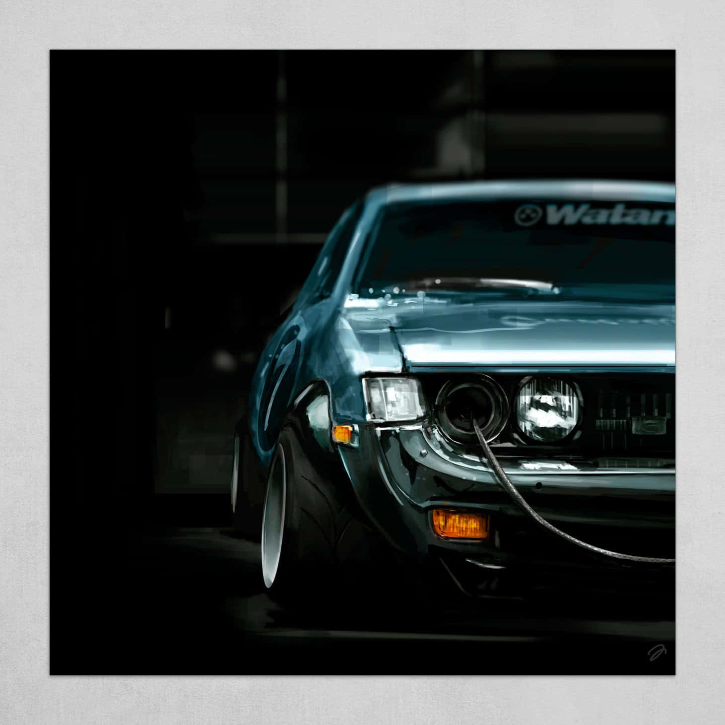 Vintage Toyota Celica In Donkere Garage Achtergrond