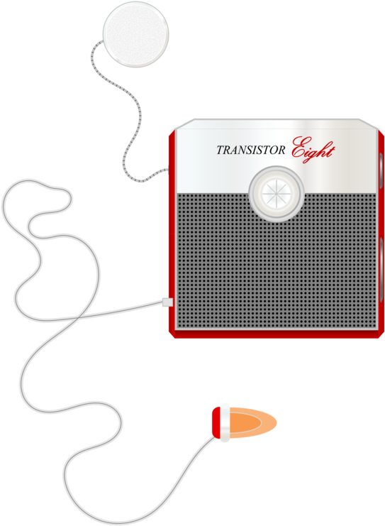 Vintage Transistor Radio Illustration PNG