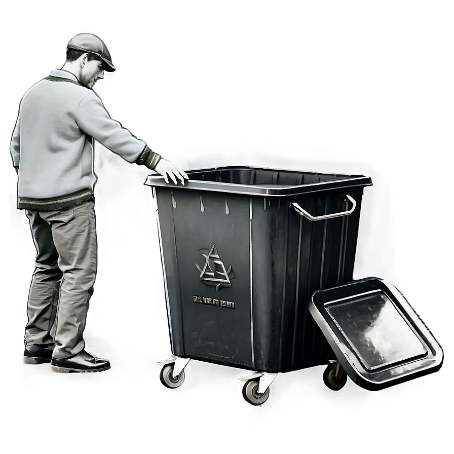 Vintage Trash Bin Representation Png 05252024 PNG