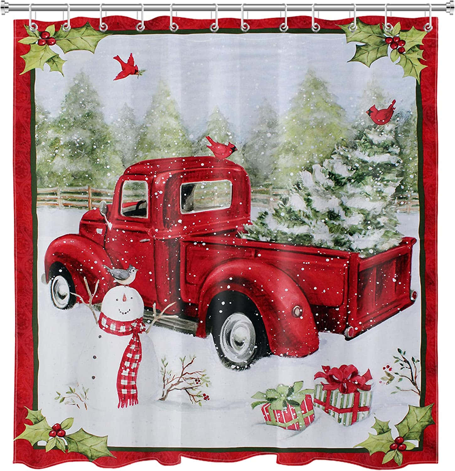 A vintage truck decorated with festive lights for the holiday season. Wallpaper