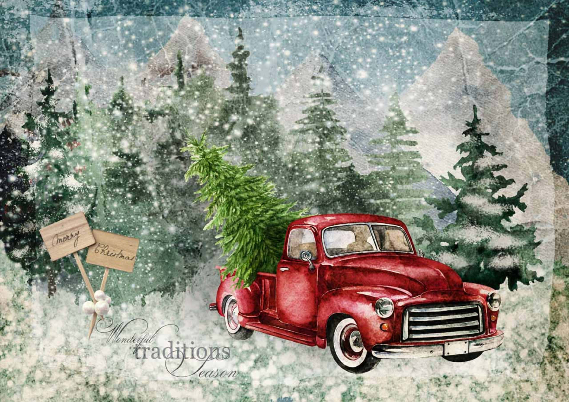 Celebrating the Holidays with a Vintage Truck! Wallpaper