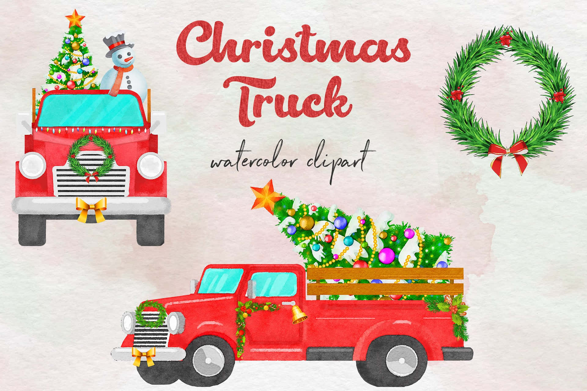 "A Vintage Truck, Christmas-Ready!" Wallpaper