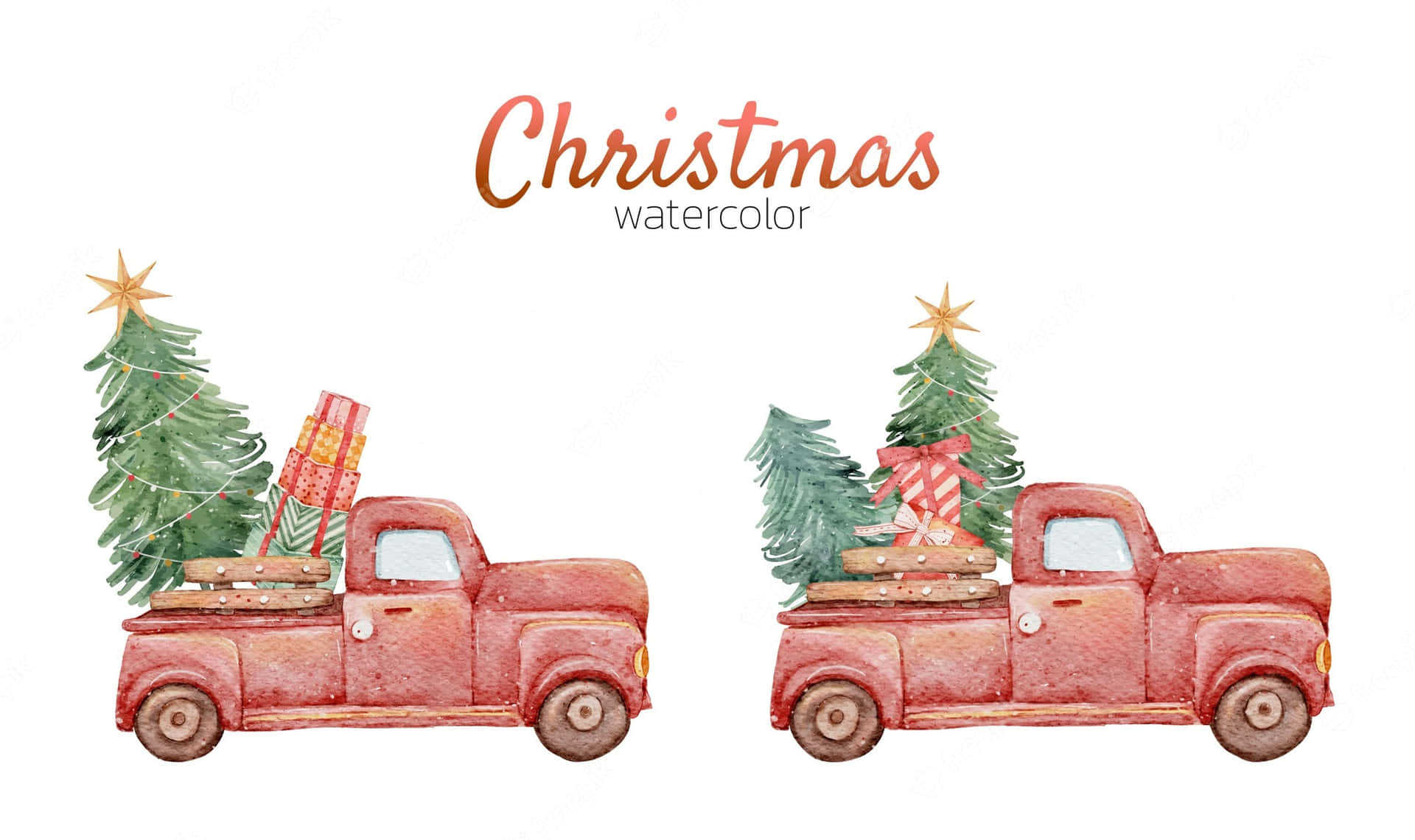 Enjoy the Festive Holiday Season in a Nostalgic Vintage Truck Wallpaper
