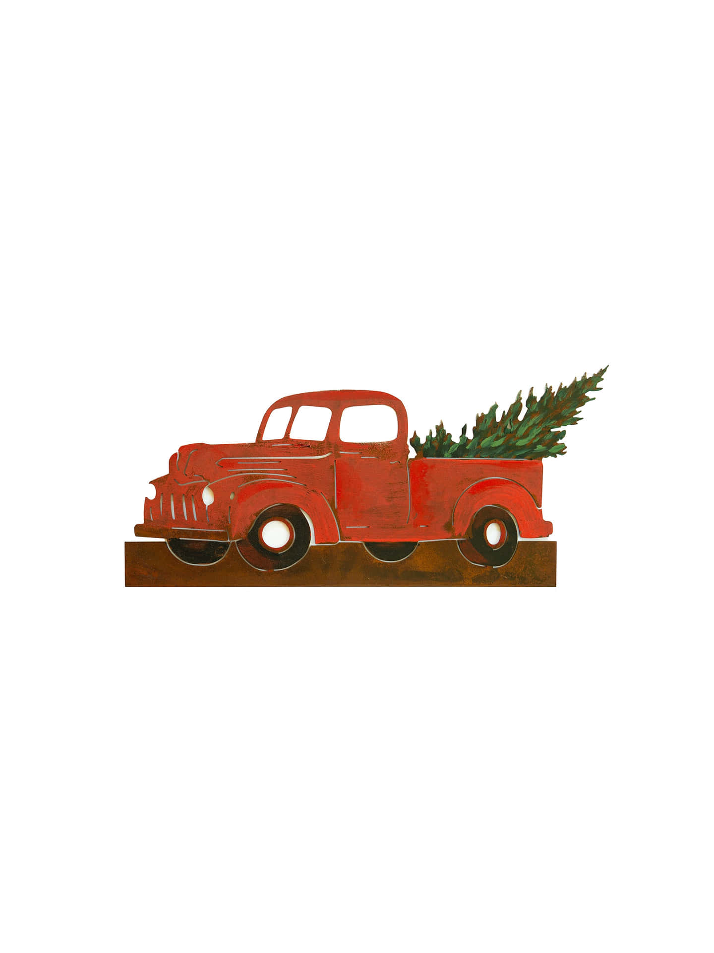 Feiernsie Die Feiertage Mit Diesem Festlichen Weihnachtsmotiv Eines Vintage-trucks. Wallpaper