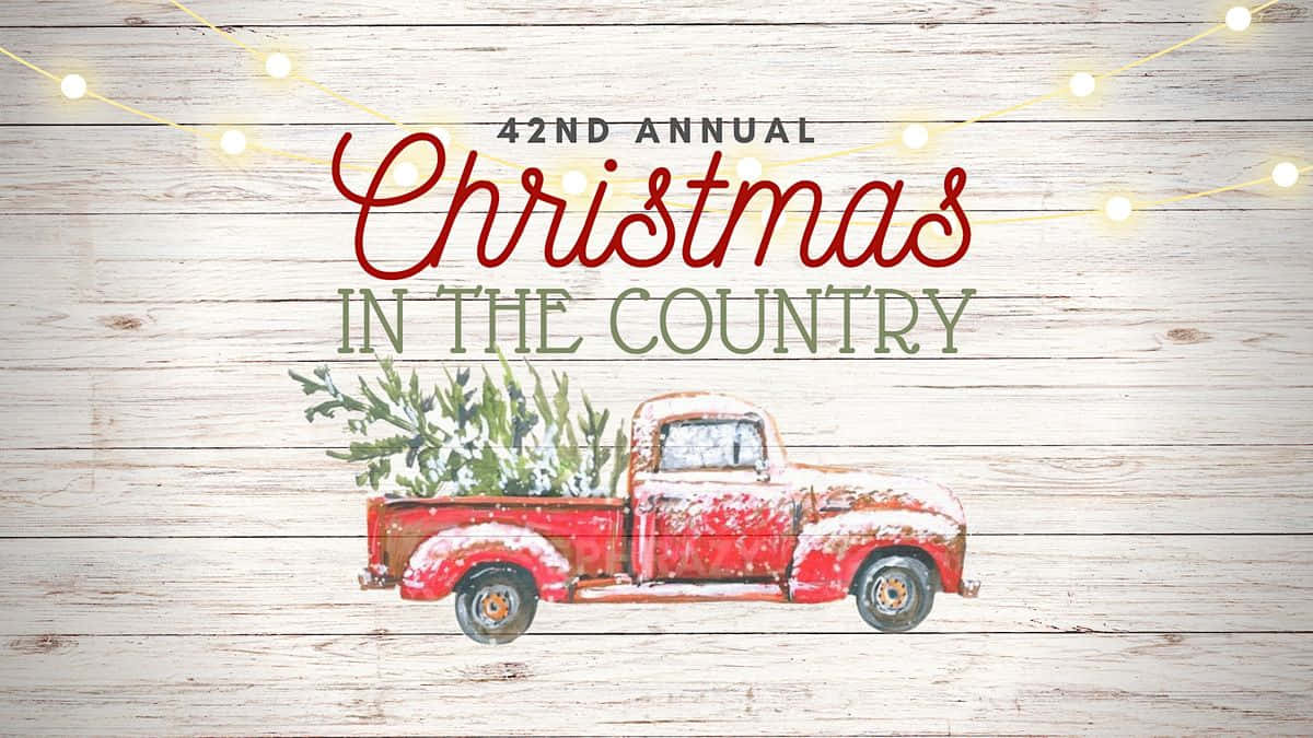 Classic Red Truck is Ready to Celebrate Christmas Wallpaper