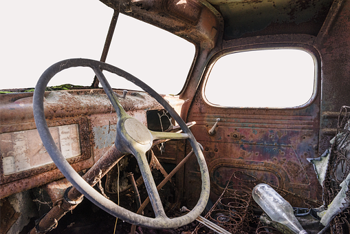 Vintage Truck Interior Decay PNG