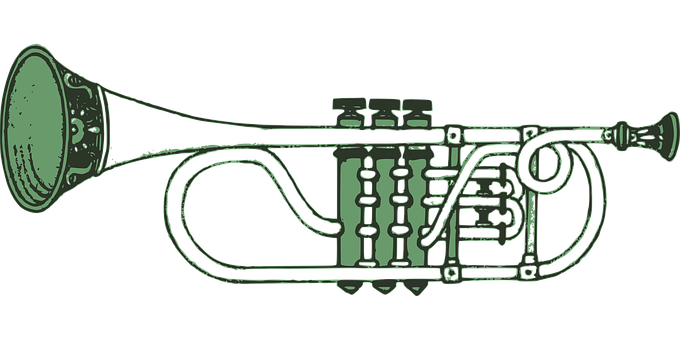 Vintage Trumpet Illustration PNG