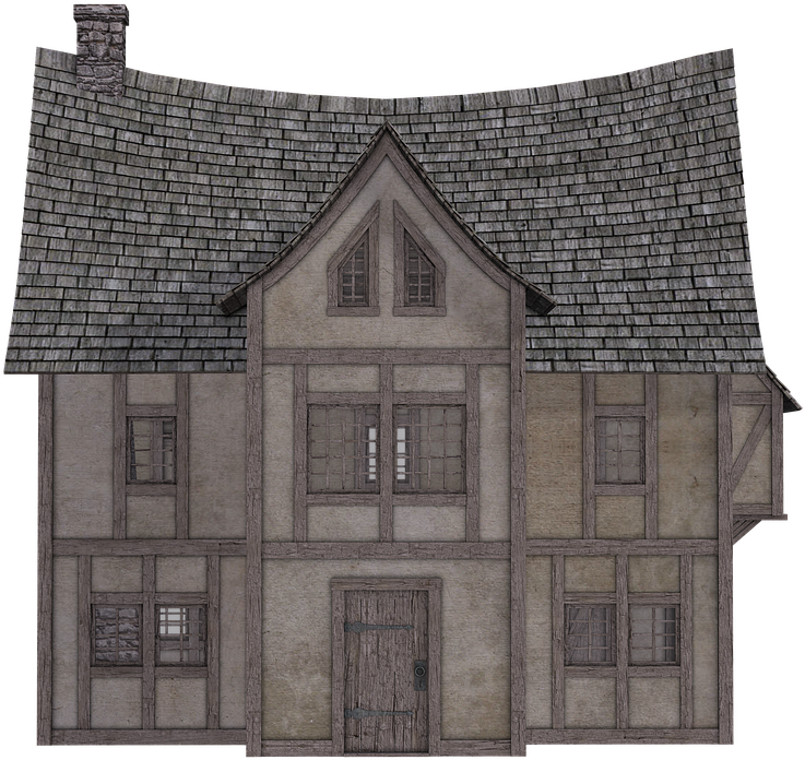 Vintage Tudor Style House Sketch PNG