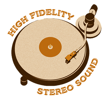 Vintage Turntable High Fidelity Graphic PNG