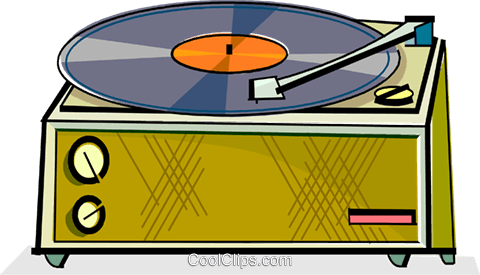 Vintage Turntable Playing Record PNG