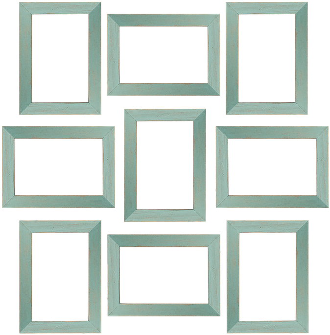 Vintage Turquoise Photo Frames PNG