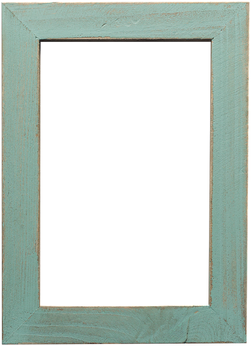 Vintage Turquoise Wooden Frame PNG