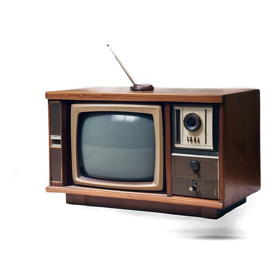 Vintage Tv With Built-in Vcr Png 06262024 PNG