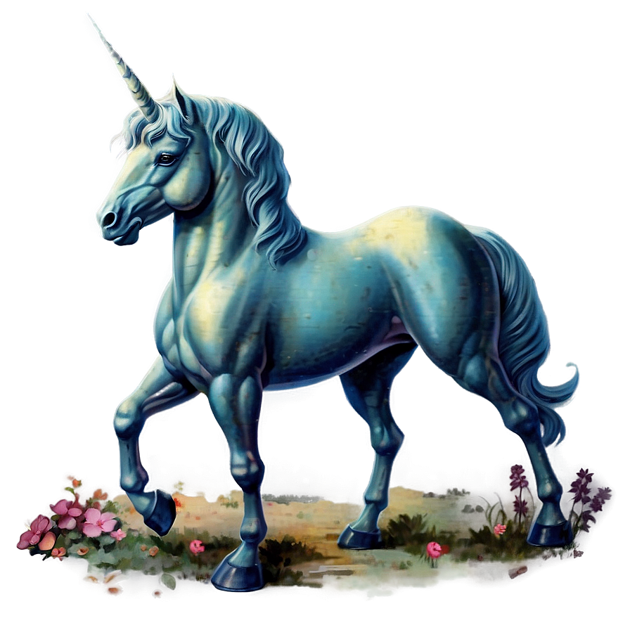 Vintage Unicorn Png 05032024 PNG