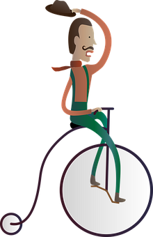 Vintage Unicycle Performer PNG