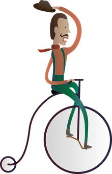 Vintage Unicycle Performer Illustration PNG