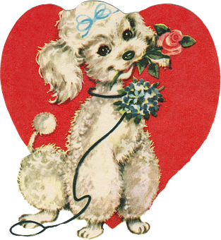 Vintage Valentine Puppy Love PNG