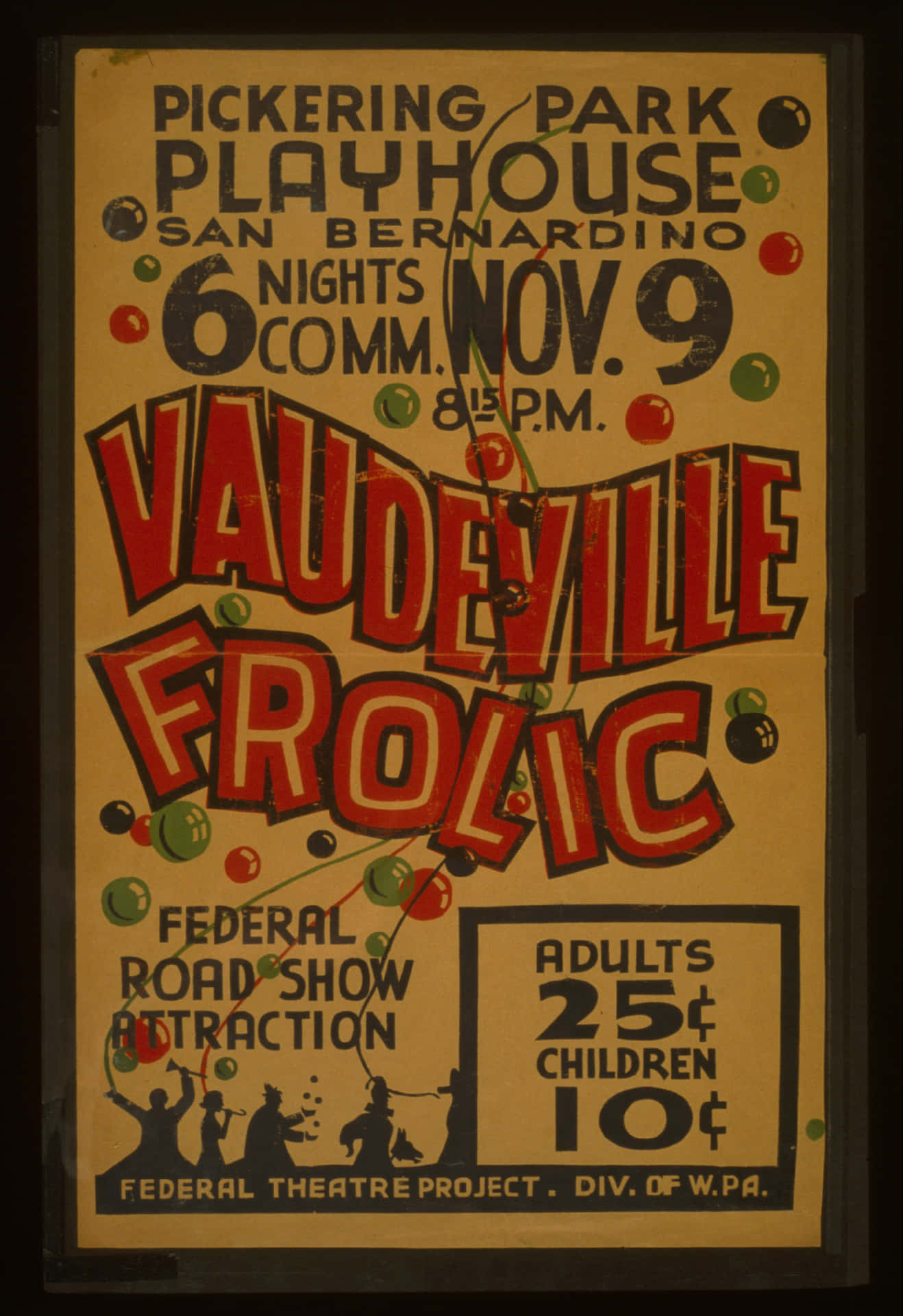 Vintage Vaudeville Frolic Poster Wallpaper