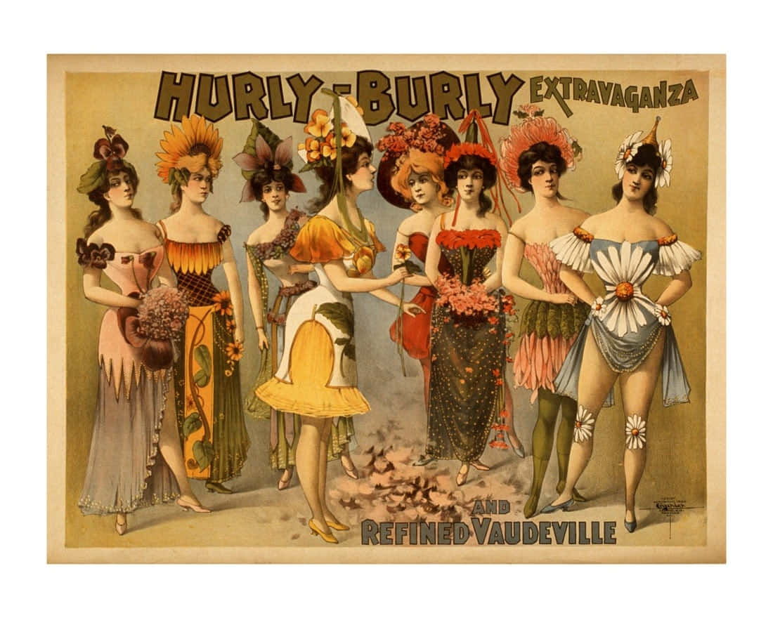 Vintage Vaudeville Performance On Stage Wallpaper