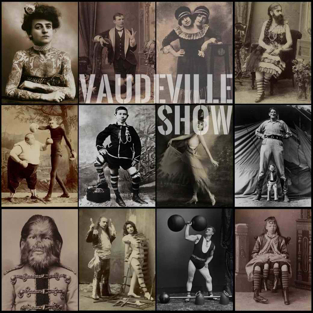 Vintage Vaudeville Performers Collage Wallpaper