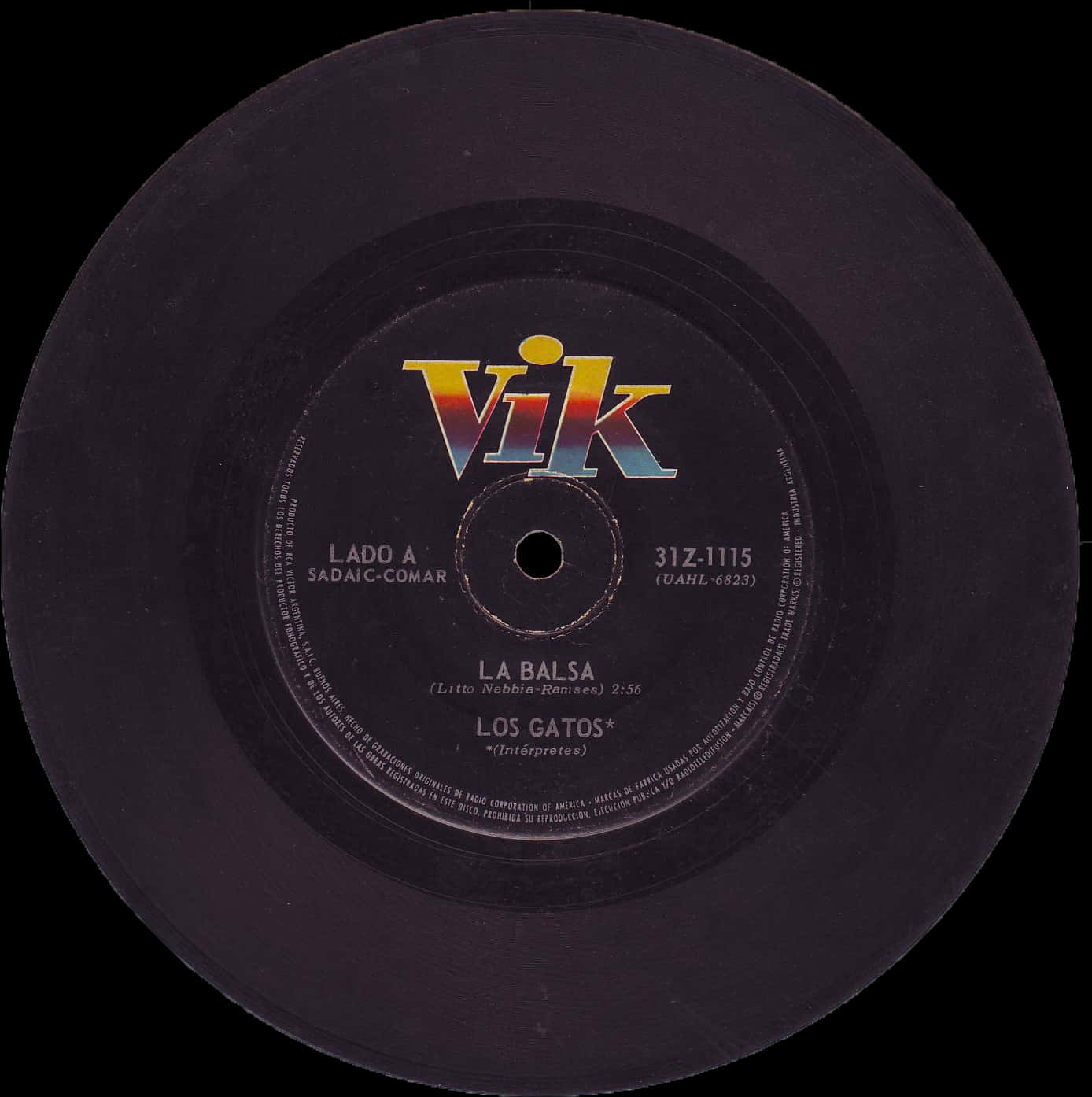 Vintage Vik Record La Balsa Los Gatos PNG