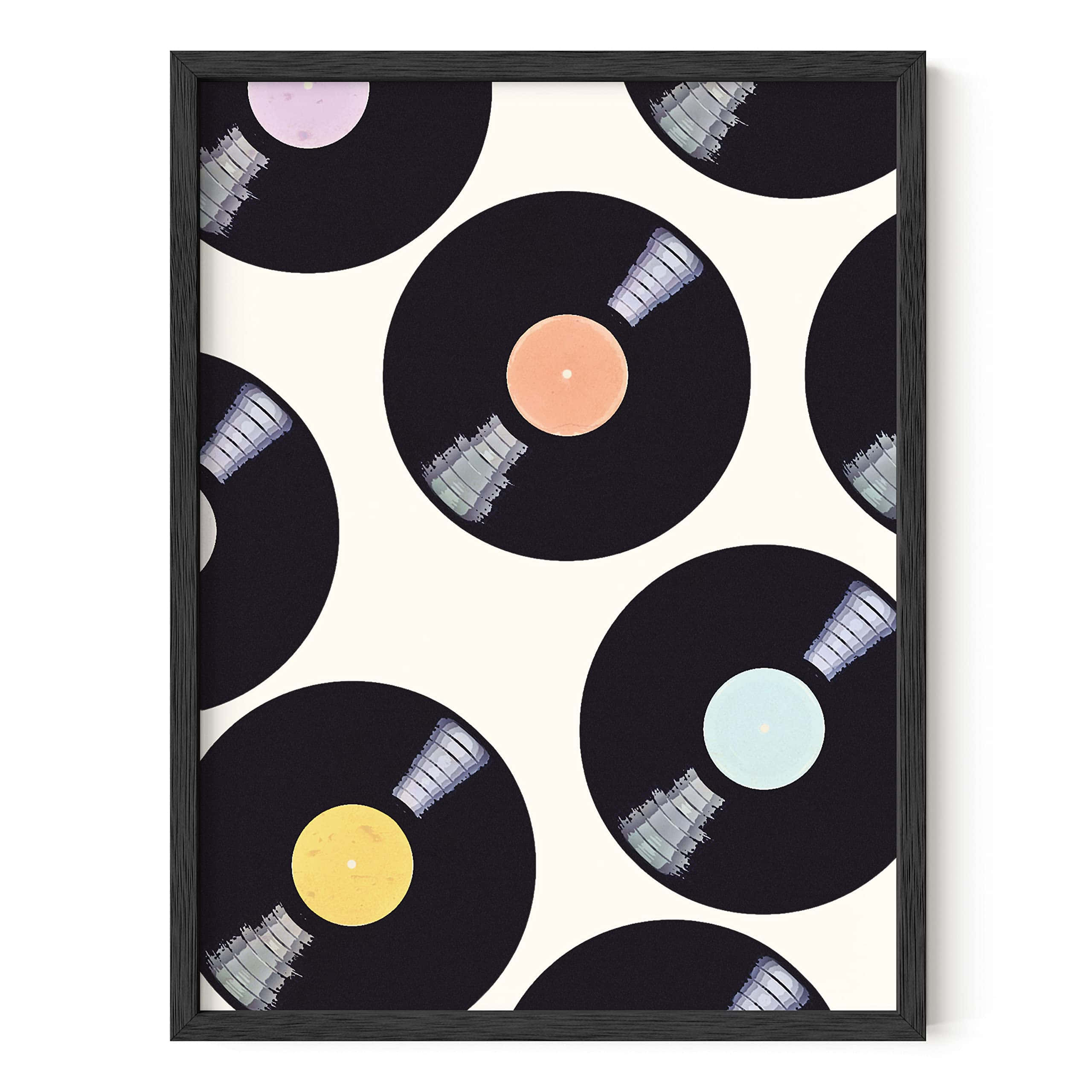 Vintage Vinyl Record Player With Retro Microphone Wallpaper