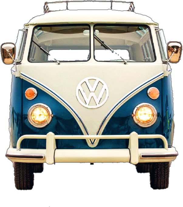 Vintage Volkswagen Bus Front View PNG