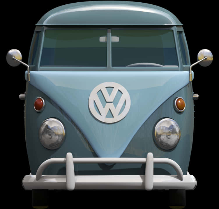 Vintage Volkswagen Bus Front View PNG