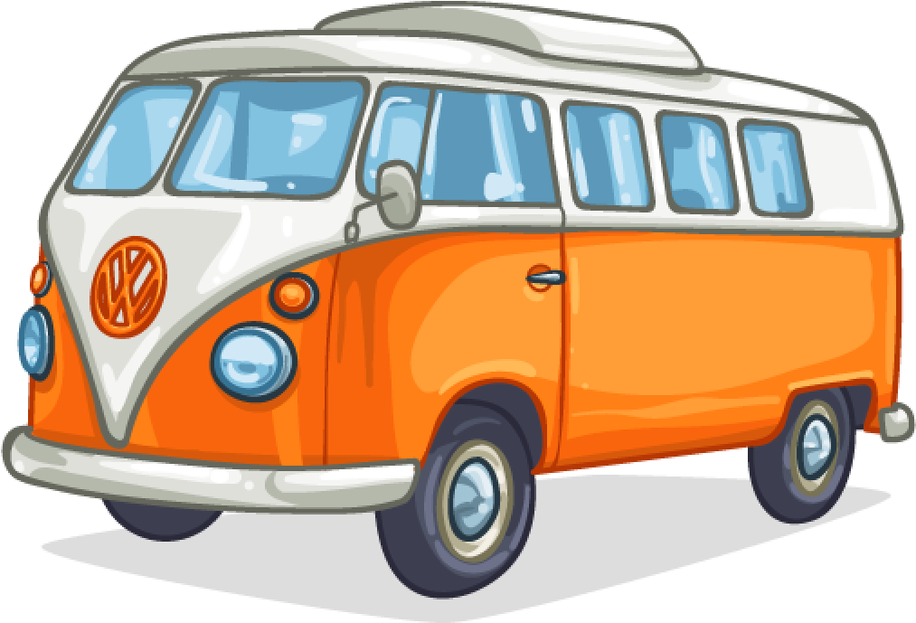 Vintage Volkswagen Bus Illustration PNG