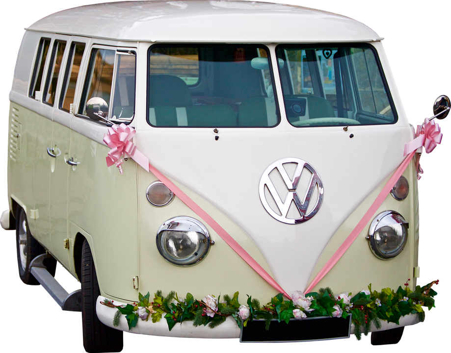 Vintage Volkswagen Bus Wedding Decoration PNG