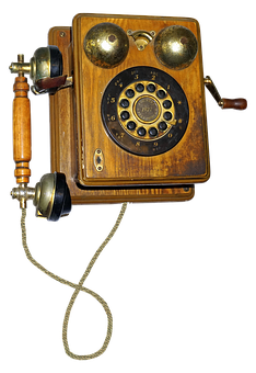 Vintage Wall Mounted Rotary Phone PNG