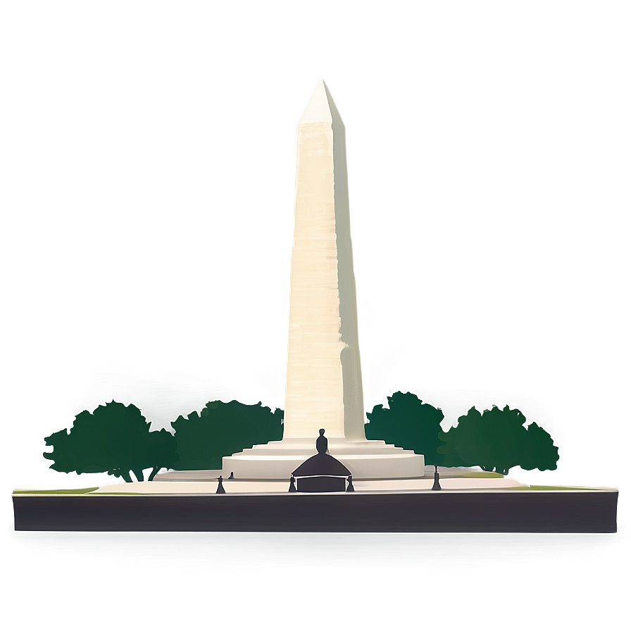 Vintage Washington Monument Postcard Design Png Pqi PNG