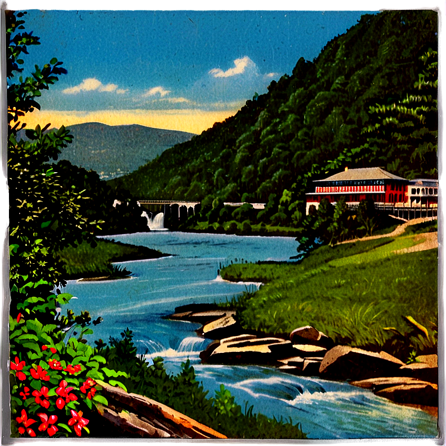 Vintage West Virginia Postcard Png 18 PNG