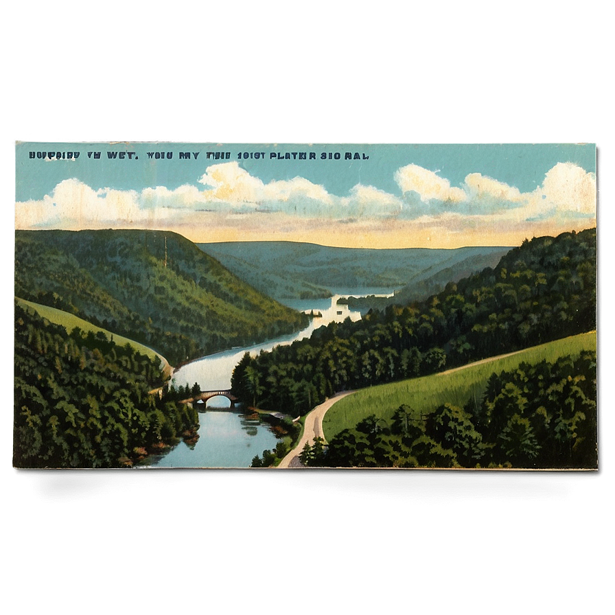 Vintage West Virginia Postcard Png Lgy96 PNG