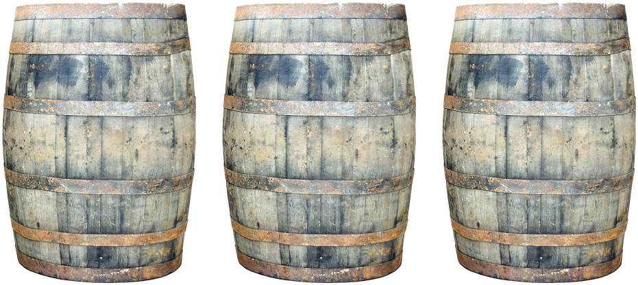 Vintage Whiskey Barrels Row PNG