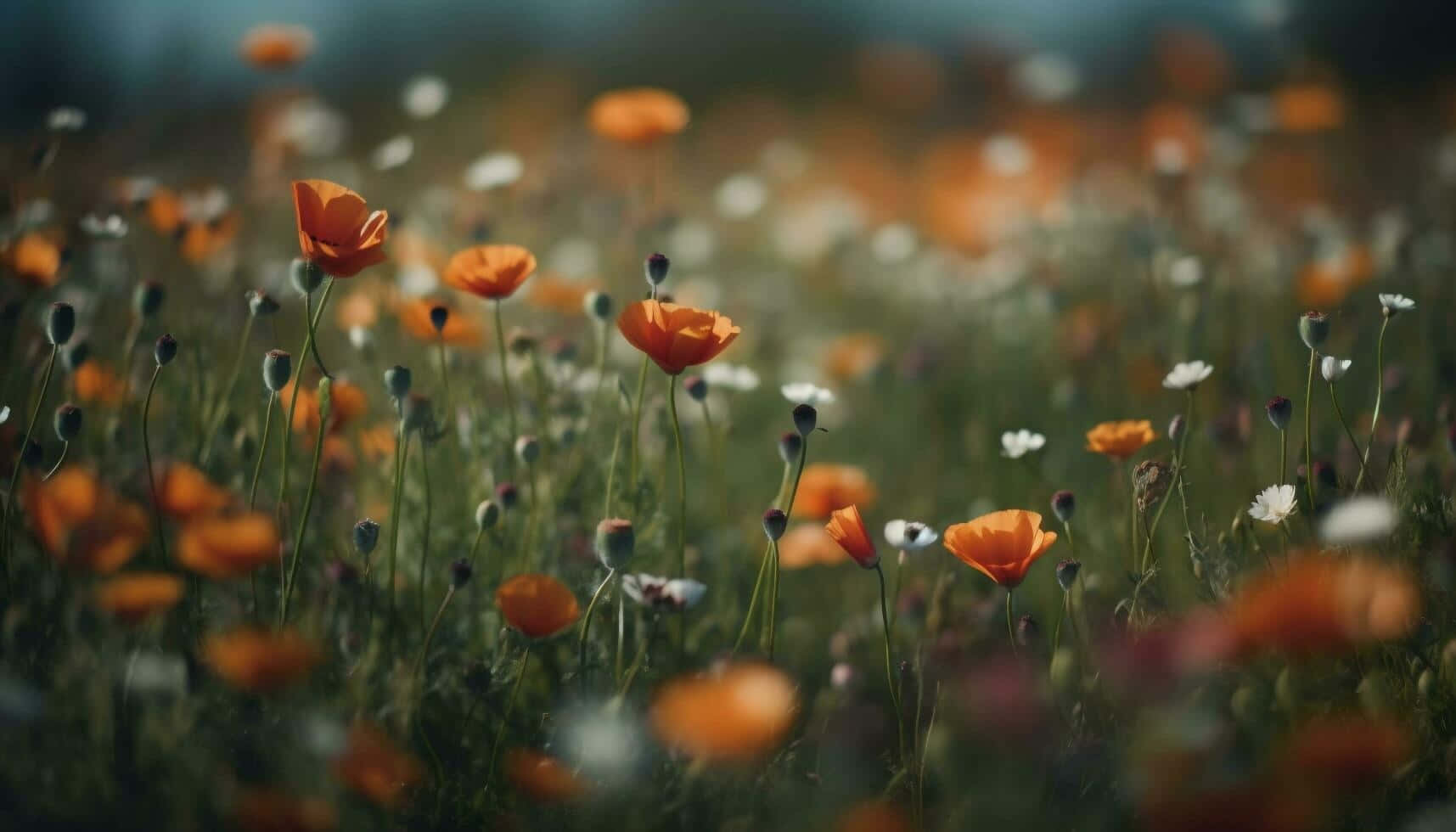 Vintage Wildflower Meadow Serenity Wallpaper