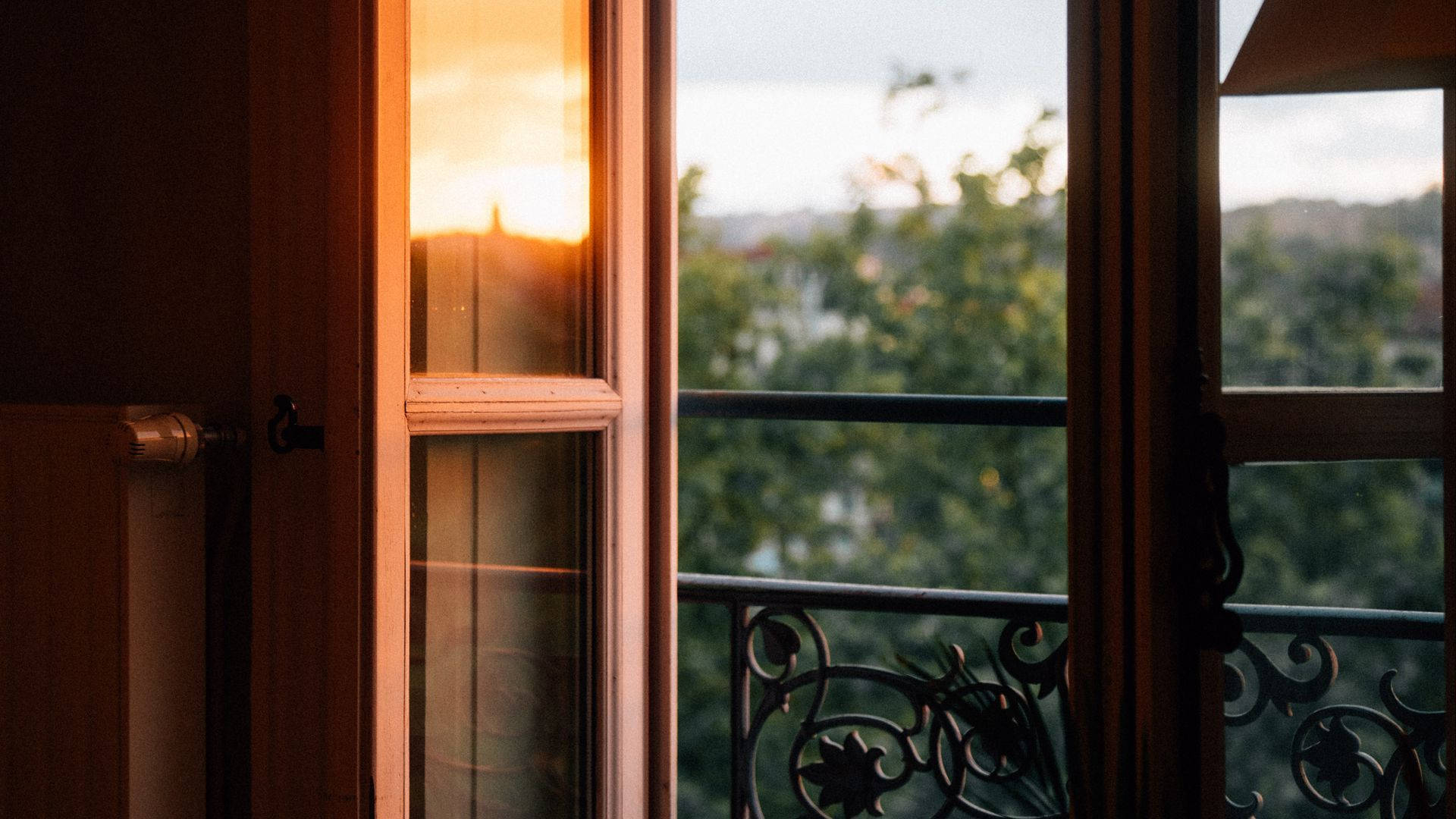 Vintage Window With Morning Glory Vibe Background