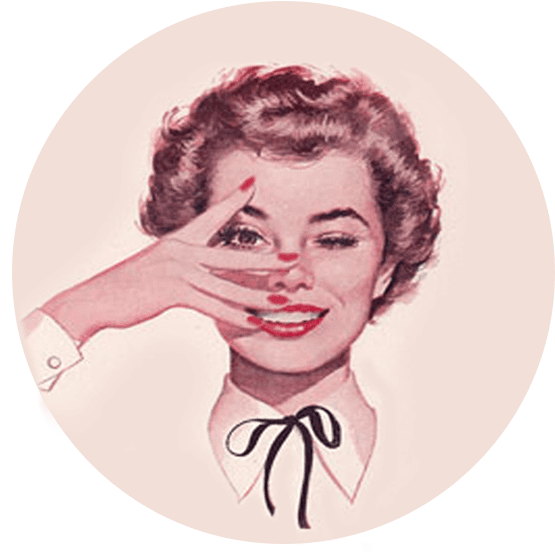 Vintage Woman Gesture Smile Illustration PNG