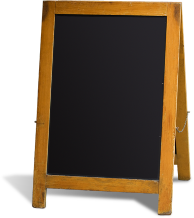 Vintage Wooden A Frame Chalkboard PNG