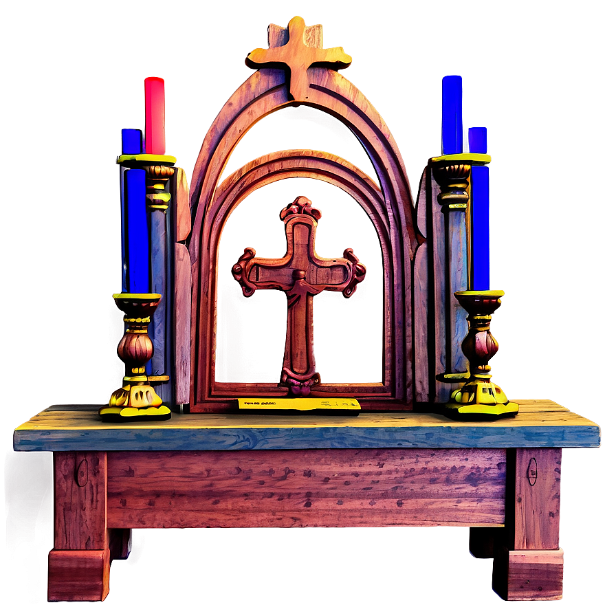 Vintage Wooden Altar Png Qlu15 PNG